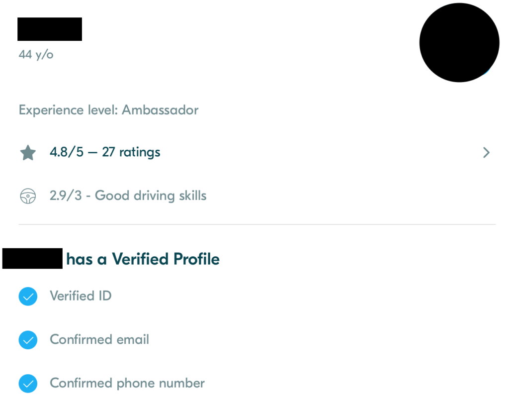 BlaBlaCar Profil Example