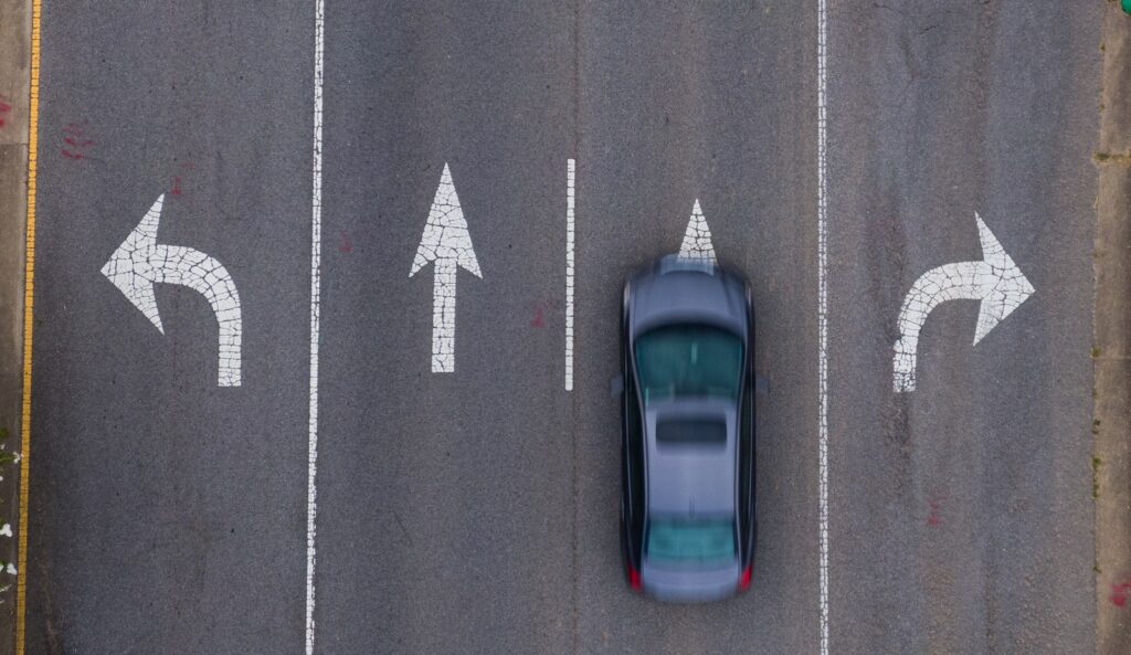 Grey Sedan on the Road